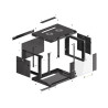 19" RACKOVÁ SKŘÍŇ PRO MONTÁŽ NA STĚNU 6U/600X450 (FLAT PACK) S PROSKLENÝMI DVEŘMI ČERNÁ  V2