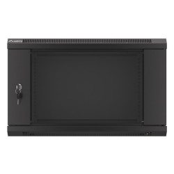 19" RACKOVÁ SKŘÍŇ PRO MONTÁŽ NA STĚNU 6U/600X450 (FLAT PACK) S PROSKLENÝMI DVEŘMI ČERNÁ  V2