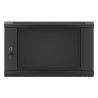 19" RACKOVÁ SKŘÍŇ PRO MONTÁŽ NA STĚNU 6U/600X450 (FLAT PACK) S PROSKLENÝMI DVEŘMI ČERNÁ  V2