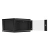19" RACKOVÁ SKŘÍŇ PRO MONTÁŽ NA STĚNU 6U/600X600 (FLAT PACK) ČERNÁ  V2