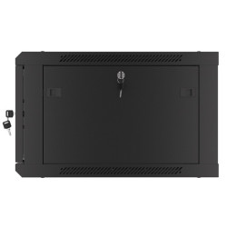 19" RACKOVÁ SKŘÍŇ PRO MONTÁŽ NA STĚNU 6U/600X600 (FLAT PACK) ČERNÁ  V2