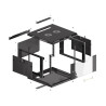 19" RACKOVÁ SKŘÍŇ PRO MONTÁŽ NA STĚNU 6U/600X600 (FLAT PACK) ČERNÁ  V2
