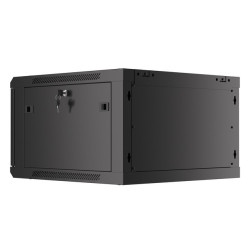 19" RACKOVÁ SKŘÍŇ PRO MONTÁŽ NA STĚNU 6U/600X600 (FLAT PACK) ČERNÁ  V2