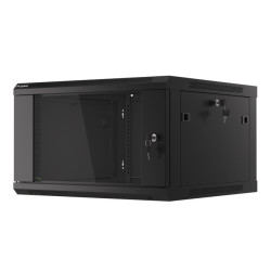 19" RACKOVÁ SKŘÍŇ PRO MONTÁŽ NA STĚNU 6U/600X600 (FLAT PACK) ČERNÁ  V2