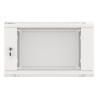 19" RACKOVÁ SKŘÍŇ PRO MONTÁŽ NA STĚNU 6U/600X600 (FLAT PACK) S PROSKLENÝMI DVEŘMI ŠEDÁ  V2