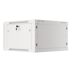 19" RACKOVÁ SKŘÍŇ PRO MONTÁŽ NA STĚNU 6U/600X600 (FLAT PACK) S PROSKLENÝMI DVEŘMI ŠEDÁ  V2