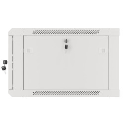 19" RACKOVÁ SKŘÍŇ PRO MONTÁŽ NA STĚNU 6U/600X600 (FLAT PACK) S PROSKLENÝMI DVEŘMI ŠEDÁ  V2