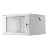 19" RACKOVÁ SKŘÍŇ PRO MONTÁŽ NA STĚNU 6U/600X600 (FLAT PACK) S PROSKLENÝMI DVEŘMI ŠEDÁ  V2