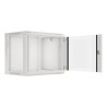 19" RACKOVÁ SKŘÍŇ PRO MONTÁŽ NA STĚNU 9U/600X450 (FLAT PACK) S PROSKLENÝMI DVEŘMI ŠEDÁ  V2