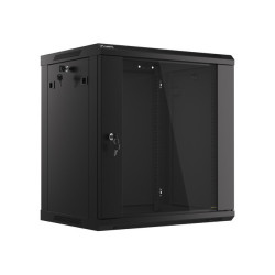19" RACKOVÁ SKŘÍŇ PRO MONTÁŽ NA STĚNU 12U/600X450 (FLAT PACK) ČERNÁ  V2