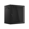 19" RACKOVÁ SKŘÍŇ PRO MONTÁŽ NA STĚNU 12U/600X450 (FLAT PACK) ČERNÁ  V2