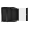 19" RACKOVÁ SKŘÍŇ PRO MONTÁŽ NA STĚNU 12U/600X450 (FLAT PACK) ČERNÁ  V2
