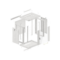 19" RACKOVÁ SKŘÍŇ 12U/600X450 (FLAT PACK) ŠEDÁ  V2
