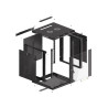 19" RACKOVÁ SKŘÍŇ PRO MONTÁŽ NA STĚNU 12U/600X600 (FLAT PACK) S PROSKLENÝMI DVEŘMI ČERNÁ  V2