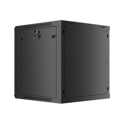 19" RACKOVÁ SKŘÍŇ PRO MONTÁŽ NA STĚNU 12U/600X600 (FLAT PACK) S PROSKLENÝMI DVEŘMI ČERNÁ  V2
