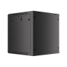 19" RACKOVÁ SKŘÍŇ PRO MONTÁŽ NA STĚNU 12U/600X600 (FLAT PACK) S PROSKLENÝMI DVEŘMI ČERNÁ  V2