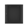 19" RACKOVÁ SKŘÍŇ PRO MONTÁŽ NA STĚNU 12U/600X600 (FLAT PACK) S PROSKLENÝMI DVEŘMI ČERNÁ  V2