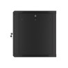 19" RACKOVÁ SKŘÍŇ PRO MONTÁŽ NA STĚNU 12U/600X600 (FLAT PACK) S PROSKLENÝMI DVEŘMI ČERNÁ  V2