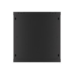 19" RACKOVÁ SKŘÍŇ PRO MONTÁŽ NA STĚNU 12U/600X600 (FLAT PACK) S PROSKLENÝMI DVEŘMI ČERNÁ  V2