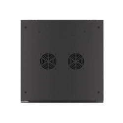 19" RACKOVÁ SKŘÍŇ PRO MONTÁŽ NA STĚNU 12U/600X600 (FLAT PACK) S PROSKLENÝMI DVEŘMI ČERNÁ  V2