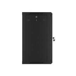 19" RACKOVÁ SKŘÍŇ PRO MONTÁŽ NA STĚNU 15U/600X450 (FLAT PACK) S PROSKLENÝMI DVEŘMI ČERNÁ  V2