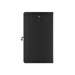 19" RACKOVÁ SKŘÍŇ PRO MONTÁŽ NA STĚNU 15U/600X450 (FLAT PACK) S PROSKLENÝMI DVEŘMI ČERNÁ  V2