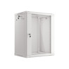19" RACKOVÁ SKŘÍŇ PRO MONTÁŽ NA STĚNU 15U/600X450 (FLAT PACK) S PROSKLENÝMI DVEŘMI ŠEDÁ  V2