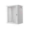 19" RACKOVÁ SKŘÍŇ PRO MONTÁŽ NA STĚNU 15U/600X450 (FLAT PACK) S PROSKLENÝMI DVEŘMI ŠEDÁ  V2