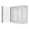 19" RACKOVÁ SKŘÍŇ PRO MONTÁŽ NA STĚNU 15U/600X450 (FLAT PACK) S PROSKLENÝMI DVEŘMI ŠEDÁ  V2