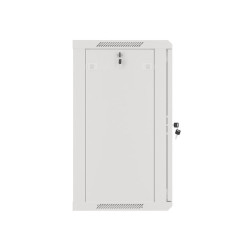 19" RACKOVÁ SKŘÍŇ PRO MONTÁŽ NA STĚNU 15U/600X450 (FLAT PACK) S PROSKLENÝMI DVEŘMI ŠEDÁ  V2