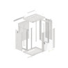 19" RACKOVÁ SKŘÍŇ PRO MONTÁŽ NA STĚNU 15U/600X450 (FLAT PACK) S PROSKLENÝMI DVEŘMI ŠEDÁ  V2