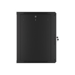 19" RACKOVÁ SKŘÍŇ PRO MONTÁŽ NA STĚNU 15U/600X600 (FLAT PACK) S PROSKLENÝMI DVEŘMI ČERNÁ  V2