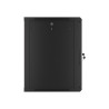 19" RACKOVÁ SKŘÍŇ PRO MONTÁŽ NA STĚNU 15U/600X600 (FLAT PACK) S PROSKLENÝMI DVEŘMI ČERNÁ  V2