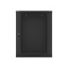 19" RACKOVÁ SKŘÍŇ PRO MONTÁŽ NA STĚNU 15U/600X600 (FLAT PACK) S PROSKLENÝMI DVEŘMI ČERNÁ  V2