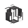 19" RACKOVÁ SKŘÍŇ PRO MONTÁŽ NA STĚNU 15U/600X600 (FLAT PACK) S PROSKLENÝMI DVEŘMI ČERNÁ  V2