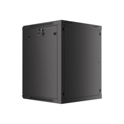 19" RACKOVÁ SKŘÍŇ PRO MONTÁŽ NA STĚNU 15U/600X600 (FLAT PACK) S PROSKLENÝMI DVEŘMI ČERNÁ  V2