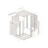 19" RACKOVÁ SKŘÍŇ PRO MONTÁŽ NA STĚNU 15U/600X600 (FLAT PACK) S PROSKLENÝMI DVEŘMI ŠEDÁ  V2