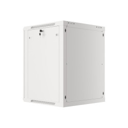19" RACKOVÁ SKŘÍŇ PRO MONTÁŽ NA STĚNU 15U/600X600 (FLAT PACK) S PROSKLENÝMI DVEŘMI ŠEDÁ  V2