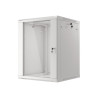 19" RACKOVÁ SKŘÍŇ PRO MONTÁŽ NA STĚNU 15U/600X600 (FLAT PACK) S PROSKLENÝMI DVEŘMI ŠEDÁ  V2