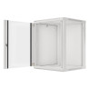 19" RACKOVÁ SKŘÍŇ PRO MONTÁŽ NA STĚNU 15U/600X600 (FLAT PACK) S PROSKLENÝMI DVEŘMI ŠEDÁ  V2