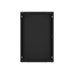 19" RACKOVÁ SKŘÍŇ PRO MONTÁŽ NA STĚNU 18U/600X450 (FLAT PACK) S PROSKLENÝMI DVEŘMI ČERNÁ  V2