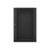 19" RACKOVÁ SKŘÍŇ PRO MONTÁŽ NA STĚNU 18U/600X450 (FLAT PACK) S PROSKLENÝMI DVEŘMI ČERNÁ  V2