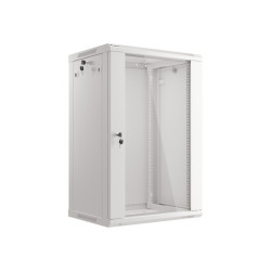 19" RACKOVÁ SKŘÍŇ PRO MONTÁŽ NA STĚNU 18U/600X450 (FLAT PACK) ŠEDÁ  V2