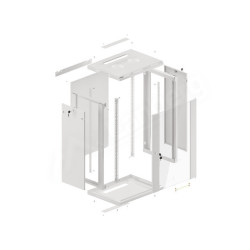 19" RACKOVÁ SKŘÍŇ PRO MONTÁŽ NA STĚNU 18U/600X450 (FLAT PACK) ŠEDÁ  V2