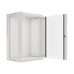 19" RACKOVÁ SKŘÍŇ PRO MONTÁŽ NA STĚNU 18U/600X450 (FLAT PACK) ŠEDÁ  V2
