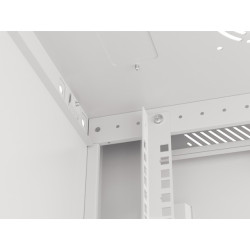 19" RACKOVÁ SKŘÍŇ PRO MONTÁŽ NA STĚNU 18U/600X450 (FLAT PACK) ŠEDÁ  V2