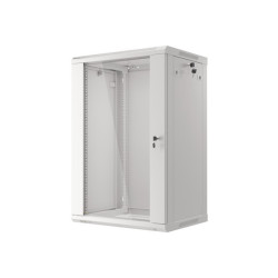 19" RACKOVÁ SKŘÍŇ PRO MONTÁŽ NA STĚNU 18U/600X450 (FLAT PACK) ŠEDÁ  V2