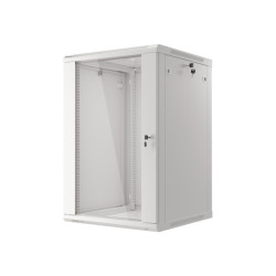 19" RACKOVÁ SKŘÍŇ PRO MONTÁŽ NA STĚNU 18U/600X600 (FLAT PACK) ŠEDÁ  V2