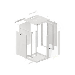 19" RACKOVÁ SKŘÍŇ PRO MONTÁŽ NA STĚNU 18U/600X600 (FLAT PACK) ŠEDÁ  V2