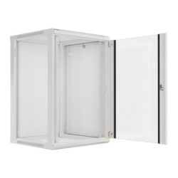 19" RACKOVÁ SKŘÍŇ PRO MONTÁŽ NA STĚNU 18U/600X600 (FLAT PACK) ŠEDÁ  V2